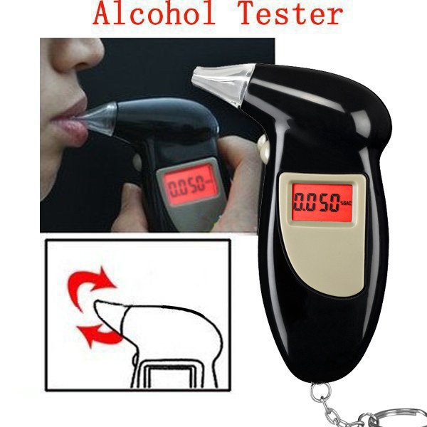 GREENWON Wholesales Alcohol Breath Tester Manual with LED Keychain Light Display Beathalyzer with Red Backlight Sensor