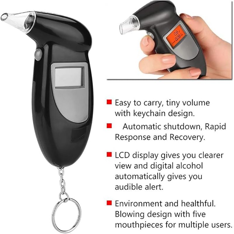 Portable LCD Display Semiconductor Alcohol Breath Analyser drive safety breath alcohol tester