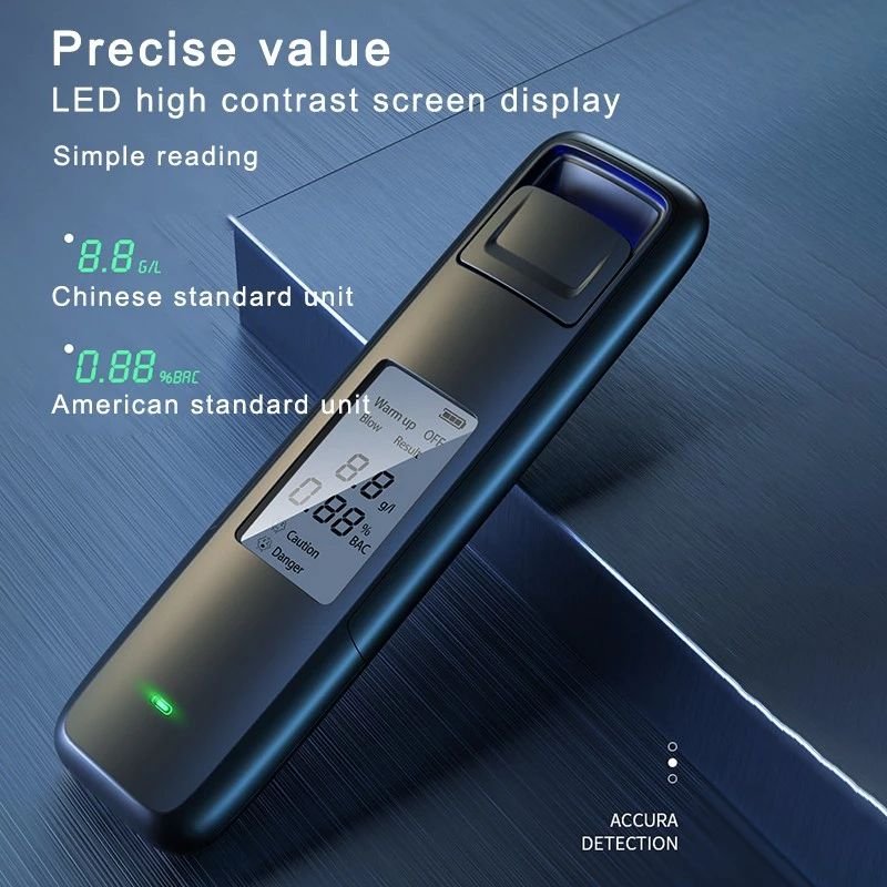 2022 Popular Mini Digital LED Screen USB Rechargeable Breath Analyzer Portable alchohl tester breathalyzer