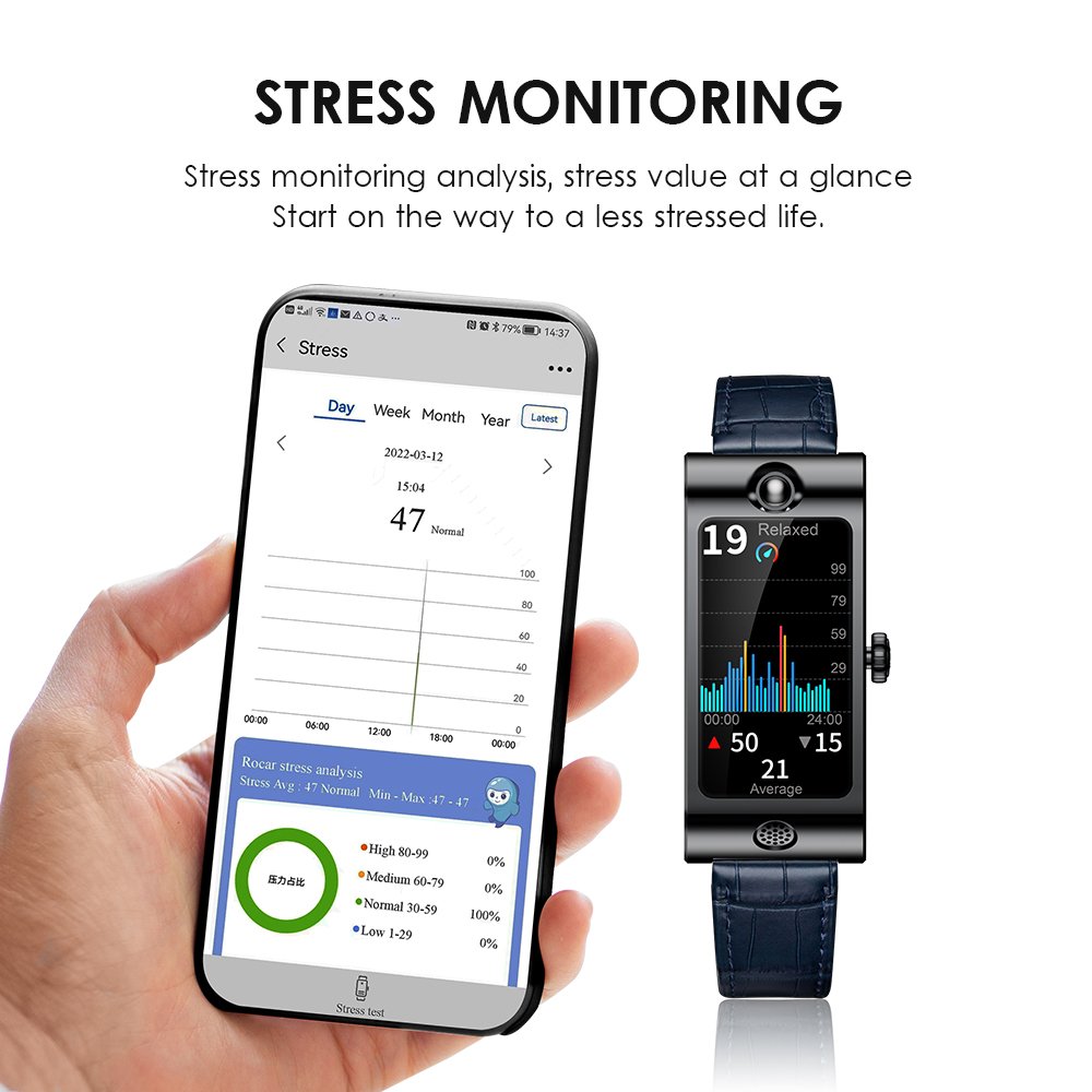 ROCAR HD AMOLED Screen Touch M-90 Smartwatch Heart Rate Sleep Mood Monitor Inteligente Smart Watch