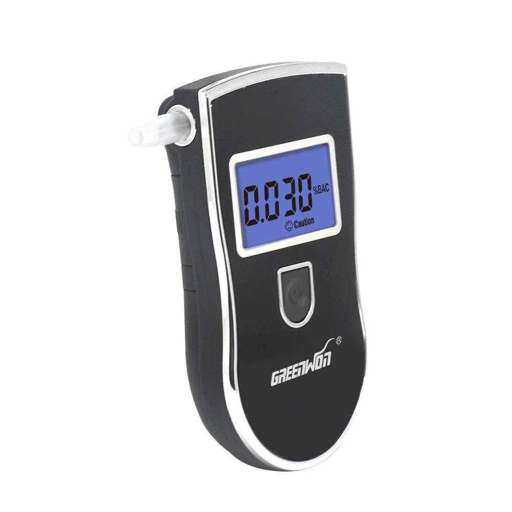 Patented Alcohol Tester with Detachable Rescue Hammer and Rechargeable Battery Breathalyzer Tech BAC Power Time Sensor Warm Ion
