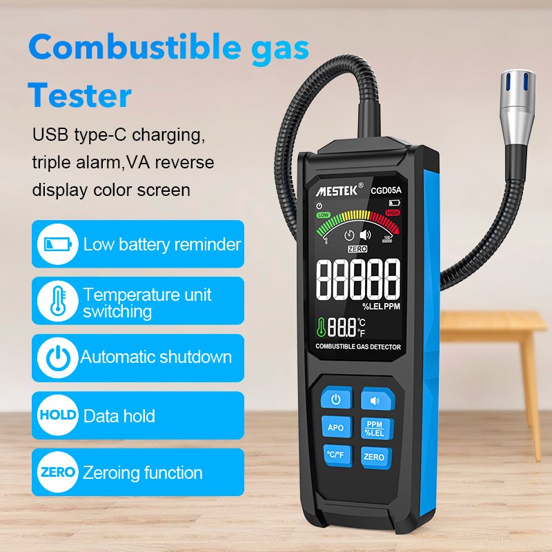 CGD05A Coal Gas Analyzer PPM Meter Combustible Flammable Natural Tester 50000 PPM 100% LEL Sound Alarm Methane Leak Gas Detector