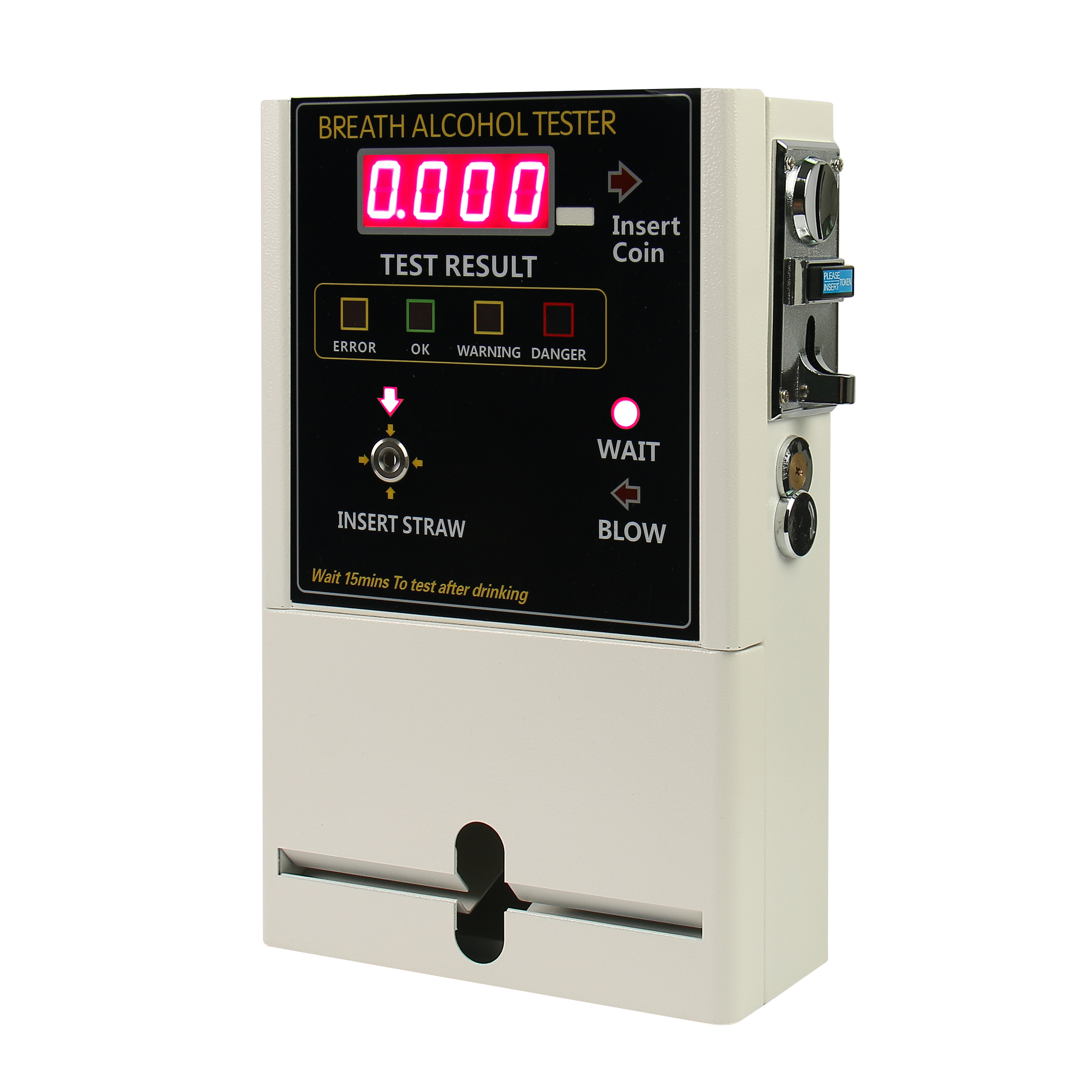Digital alcohol meter Coin-operated machine public use Alcohol Breath Tester vending machine Wall Mount Digital Breathalyzer