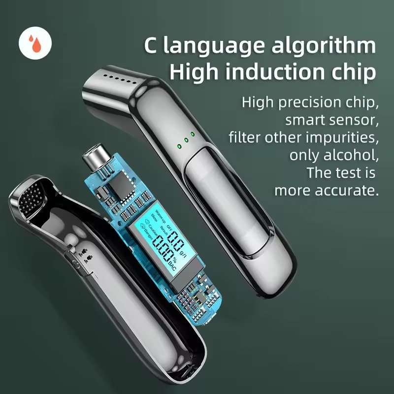 2024 Professional Factory Wholesale Alcohol Meter Device LCD Factory Wholesale Portable Breathalyser Alcohol Tester