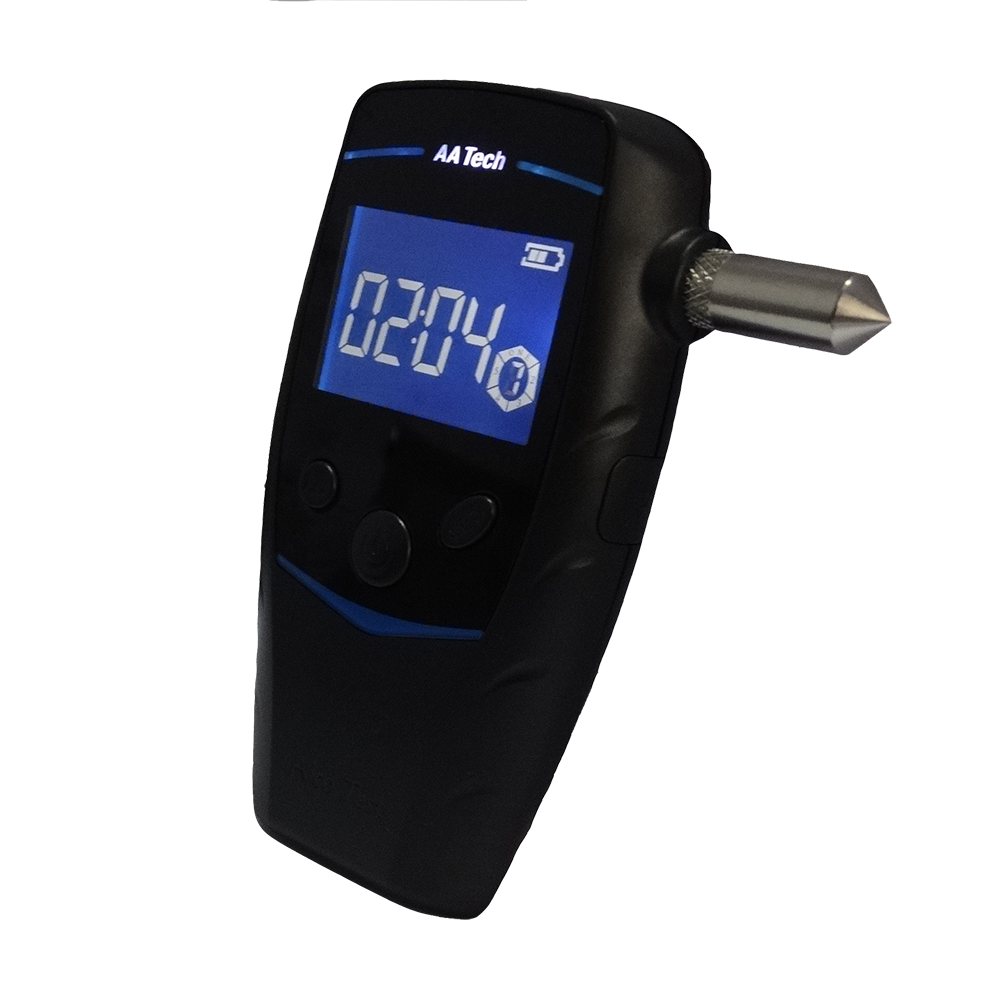 Patented alcohol tester with detachable rescue hammer and rechargeable battery breathalyzer