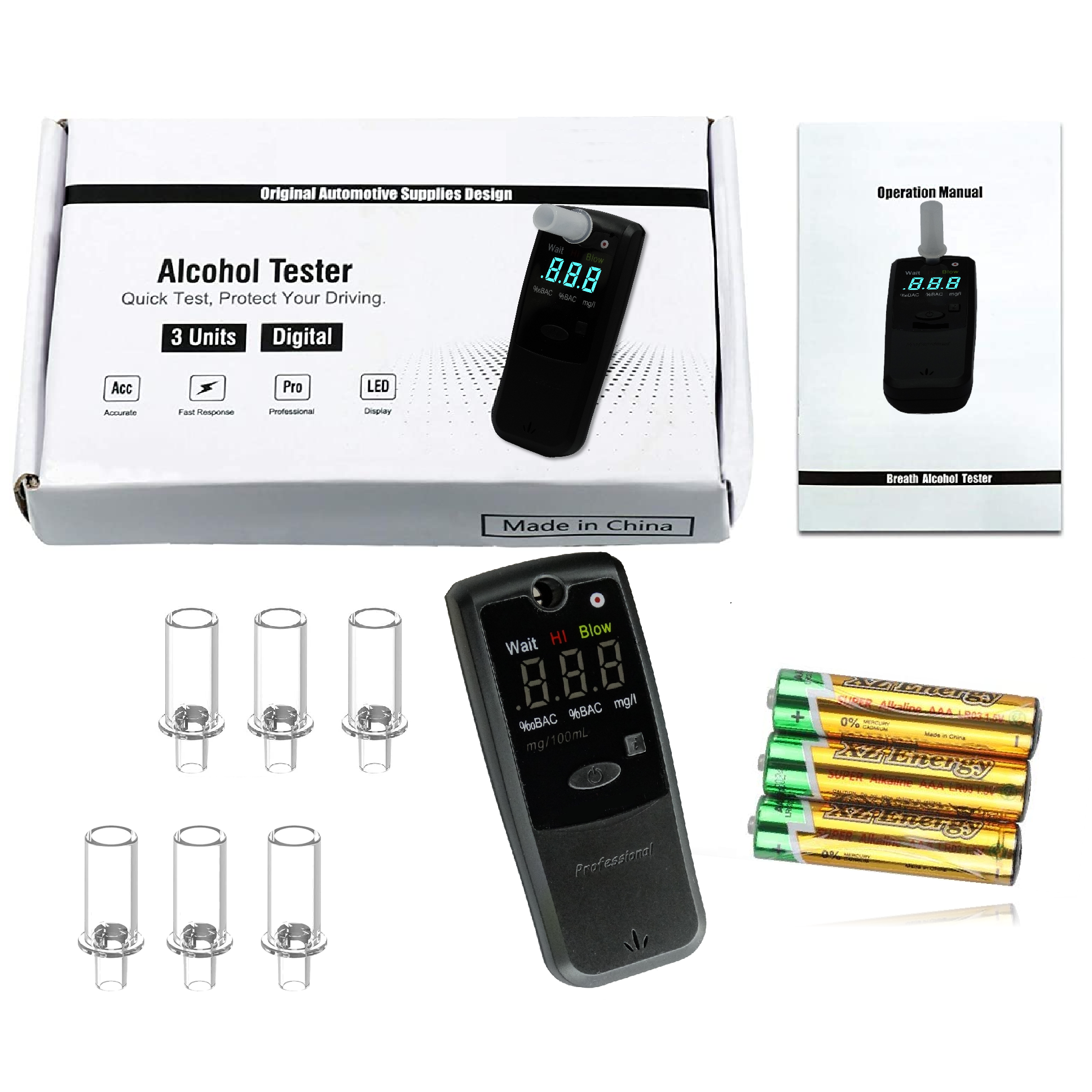 Semiconductor Breathalyzer alcohol tester AAT178 ibacheck