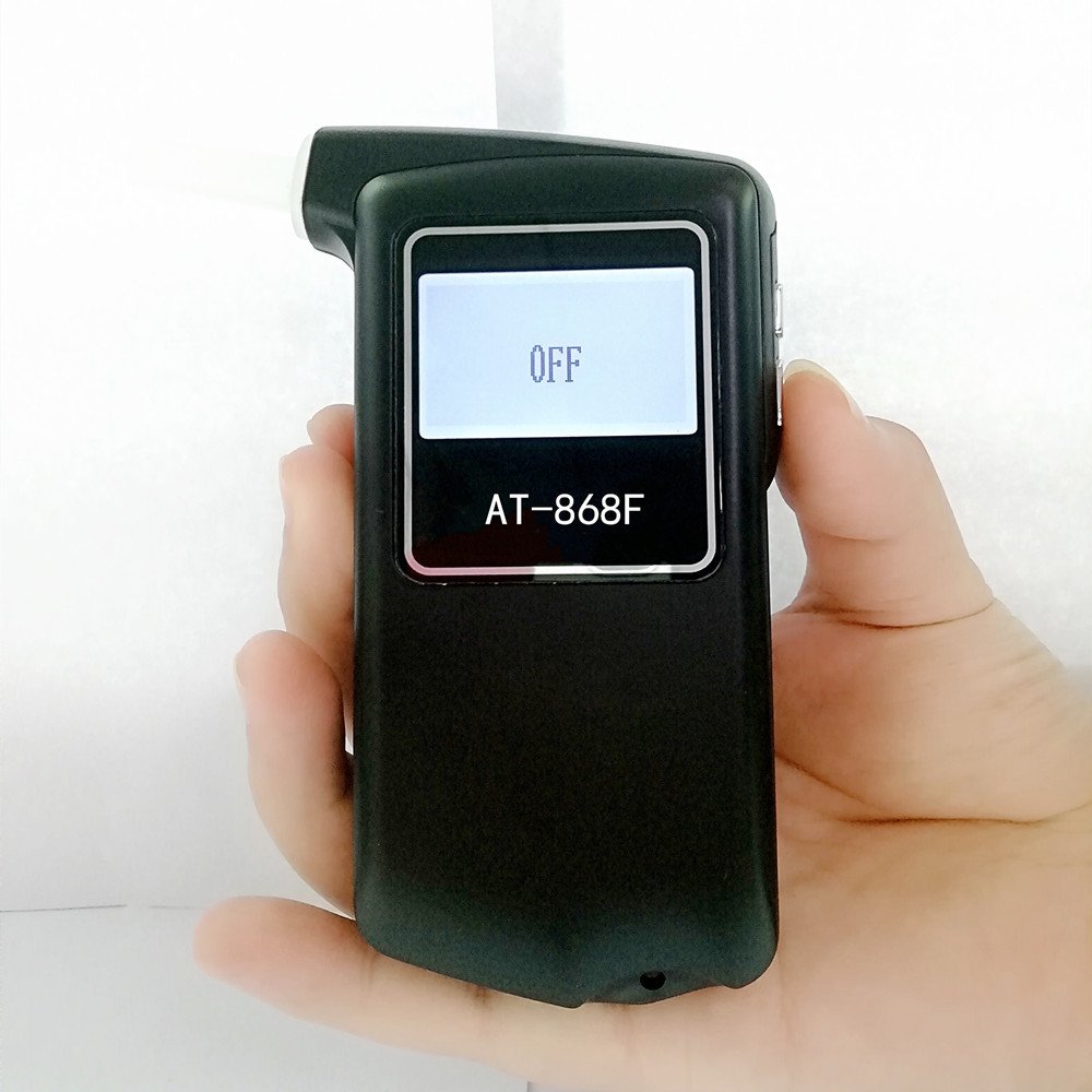Breathalyzers AT-868F Portable Professional Alcohol Tester LCD Display Fuel Cell Sensor Drive Safety Digital