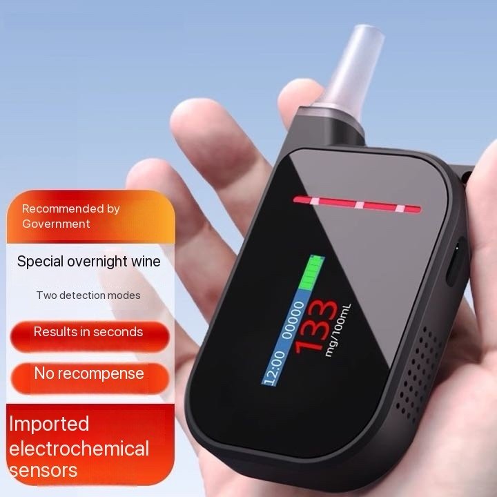 Professional mouth blowing breathalyzer, digital alcohol meter, portable breath alcohol detector