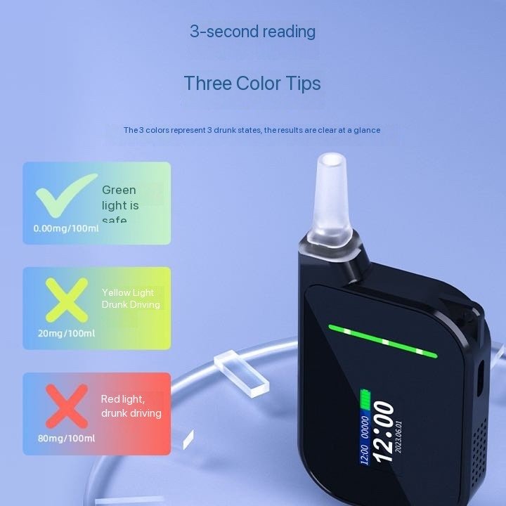 Professional mouth blowing breathalyzer, digital alcohol meter, portable breath alcohol detector