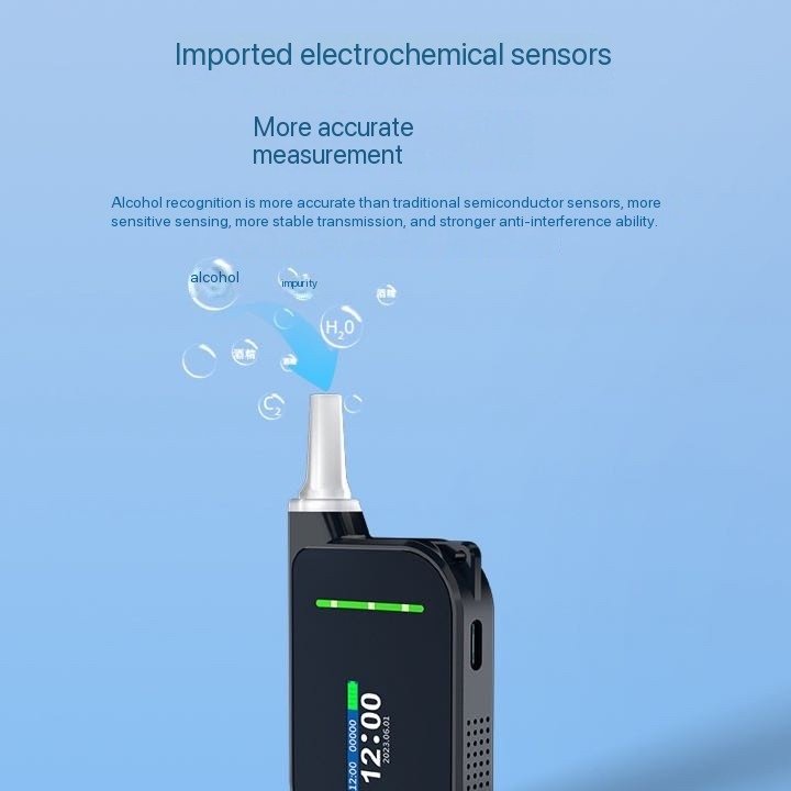 Professional mouth blowing breathalyzer, digital alcohol meter, portable breath alcohol detector