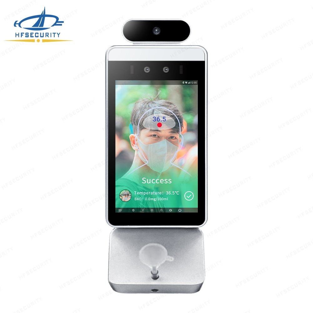 HFSecurity RA08T-A Face Temperature Detection Coin Operated Breathalyzer Alcohol Tester Face Recognition Temperature Detection