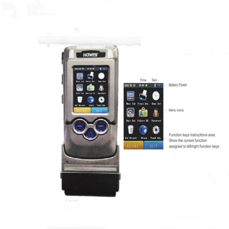 Fuel Cell Breathalyzer High Accuracy Bluetooth Digital Printer Alcohol Tester with Mouthpiece
