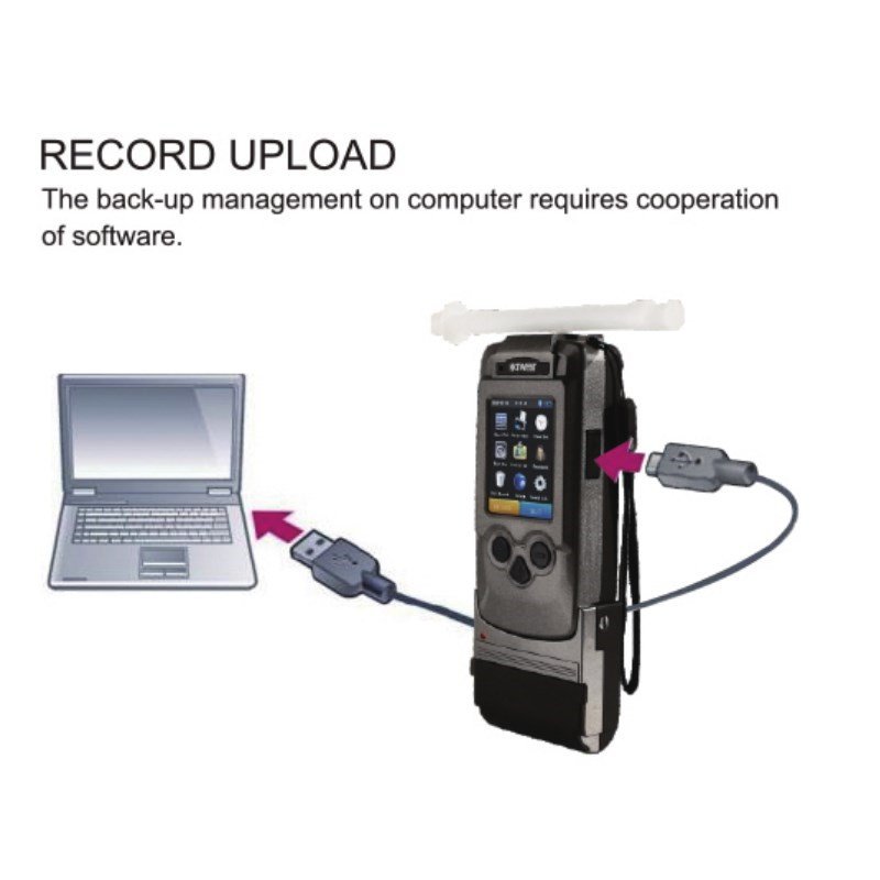 Fuel Cell Breathalyzer High Accuracy Bluetooth Digital Printer Alcohol Tester with Mouthpiece