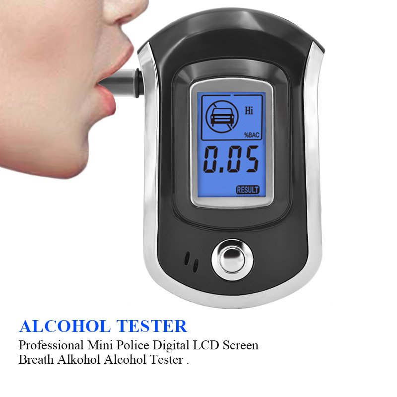 Hand-held Portable High-precision Digital Display Breath Alcohol Tester Breathalyzer with Backlight LCD Screen for