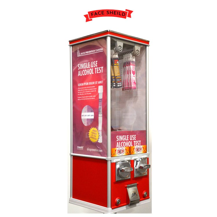 Leading Manufacturer of 26 LBS Weighted Single Use Alcohol Breathalyzer Vending Machine at Reasonable Price