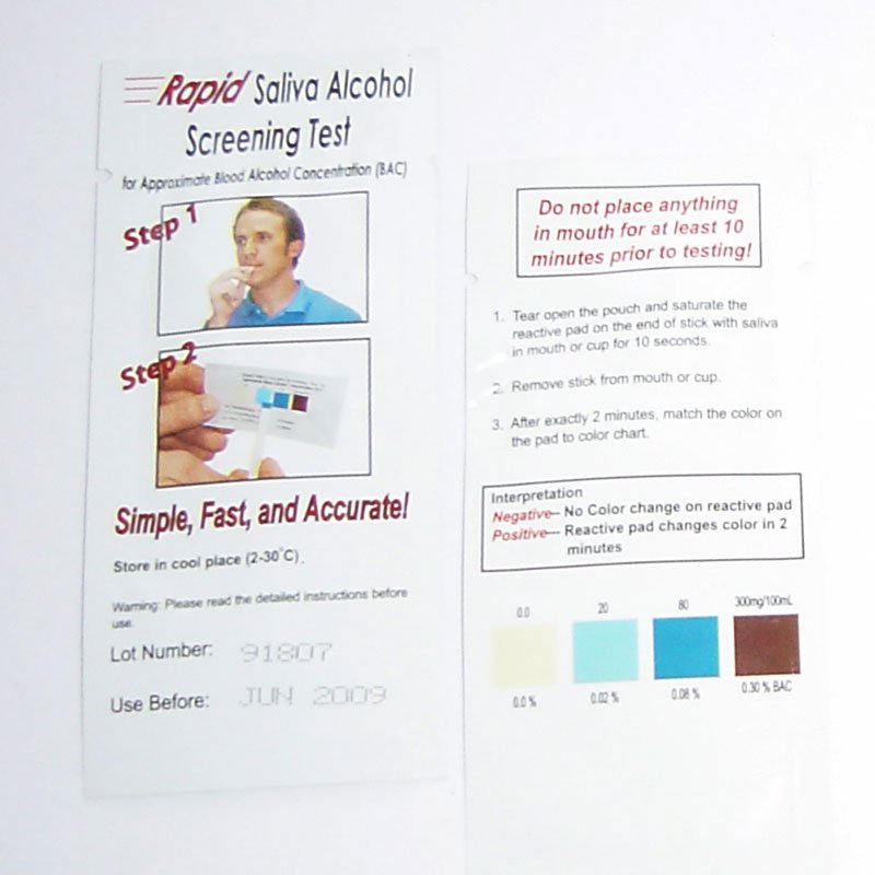 2021 Hot sale wholesale New Professional disposable breathalyzer alcohol tester paper