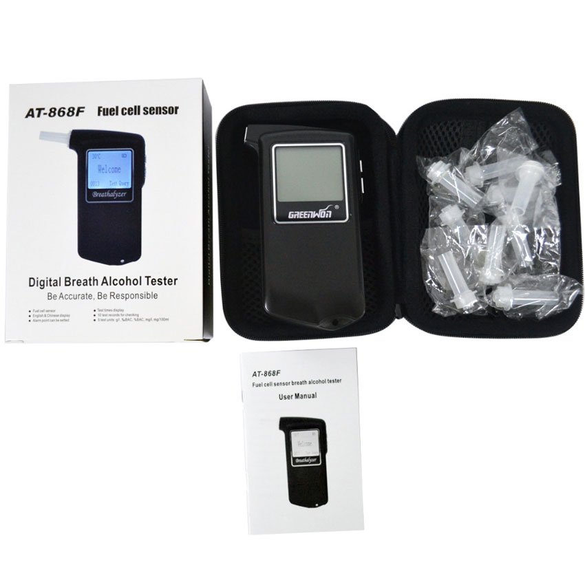 High Quality Inhalation fuel cell sensor breath analyzer personal breathalyzer alcohol tester keychain