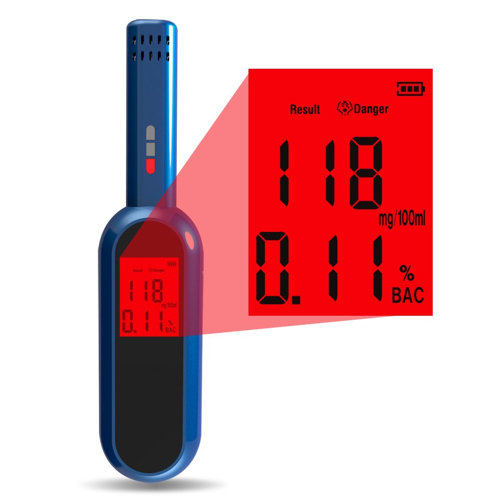 Portable Blowing Alcohol Detector Breath Alcohol Tester Analyser for Personal & Professional Use