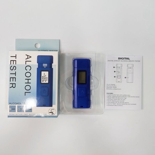KC-26 White Backlight Alcohol Meter LCD Display Alcoholimetro Household Use Breathalyzer Alcohol Tester