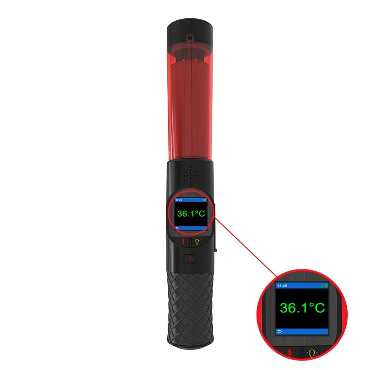 Portable security breath alcohol tester lcd display red strobe digital breathalyzer traffic baton
