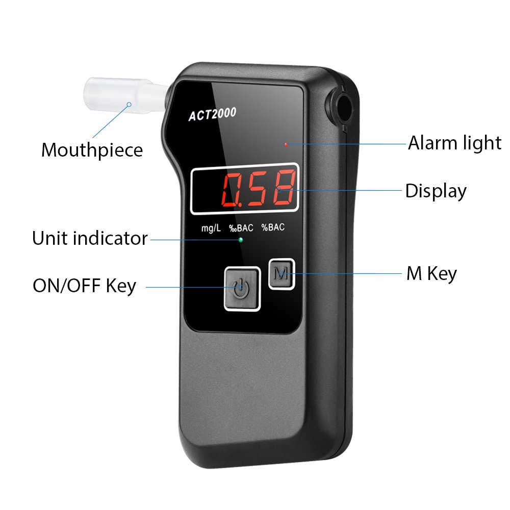 Accurate alcohol checker portable breath alcohol tester in car accessories company use breathalyzer