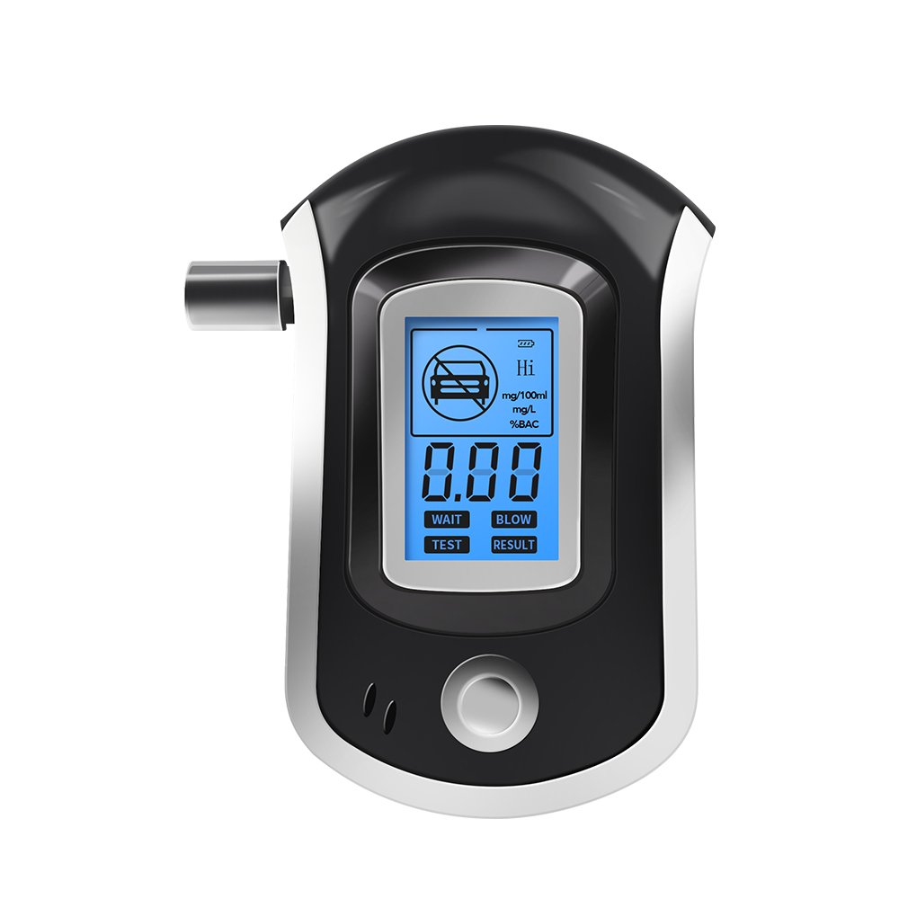 Hand-held Digital Breath Alcohol Tester Professional Blue LCD Breathalyzer with Buzzer Alarm For Drunk