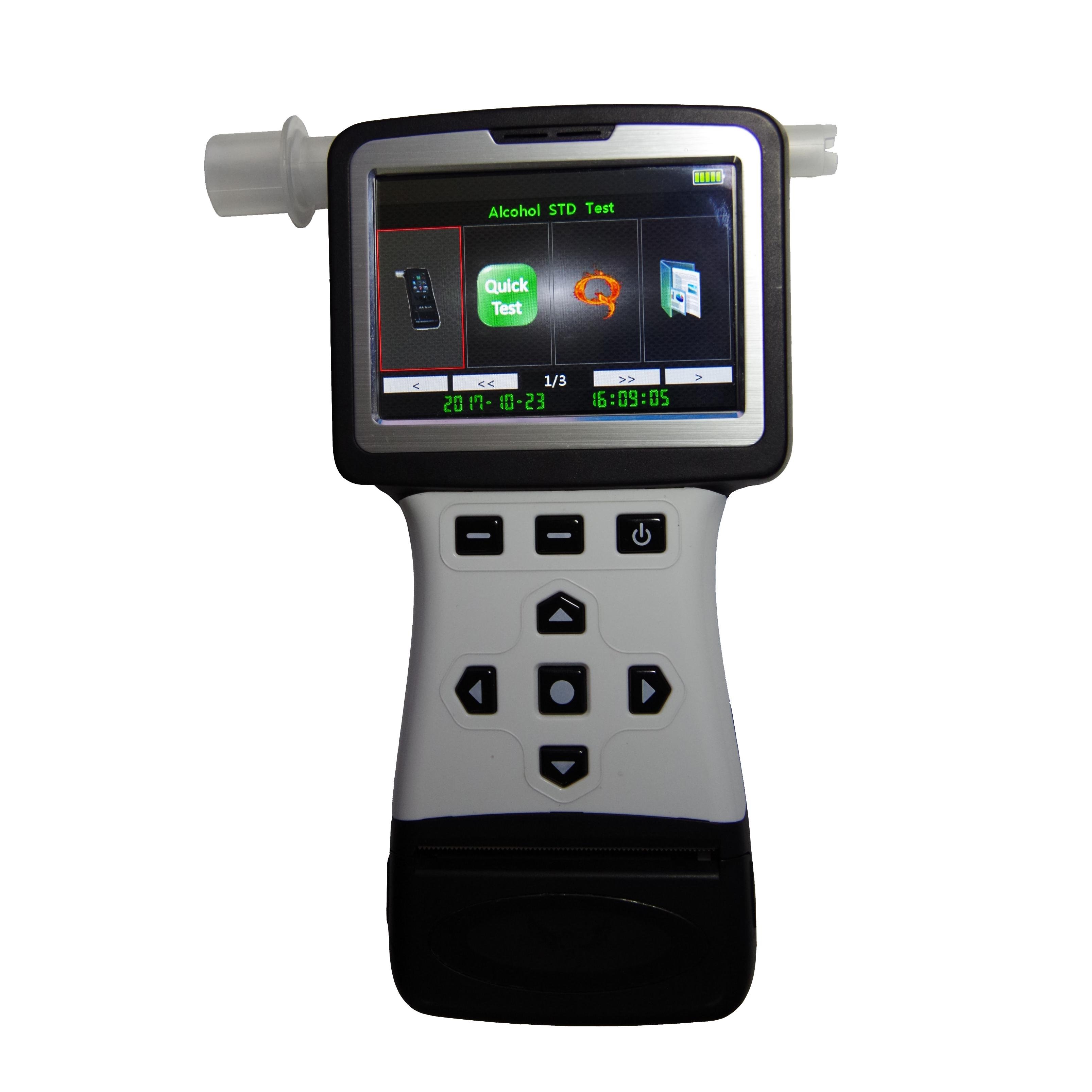 Professional Alcohol Tester Breathalyzer with ips capacitive touch panel, on board charge with low power consumption