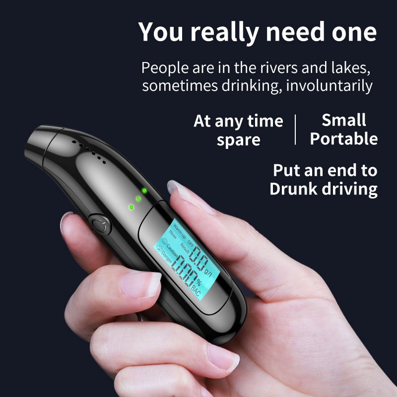 New Top Seller Alcohol Tester With Japanese Units USB New Breathe Digital Alcohol Detector With Mouthpiece Alcohol Tester