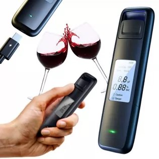 Portable Non Contact Alcohol Breath Tester with Digital Display Screen USB Rechargeable Breathalyzer Analyzer High Accuracy