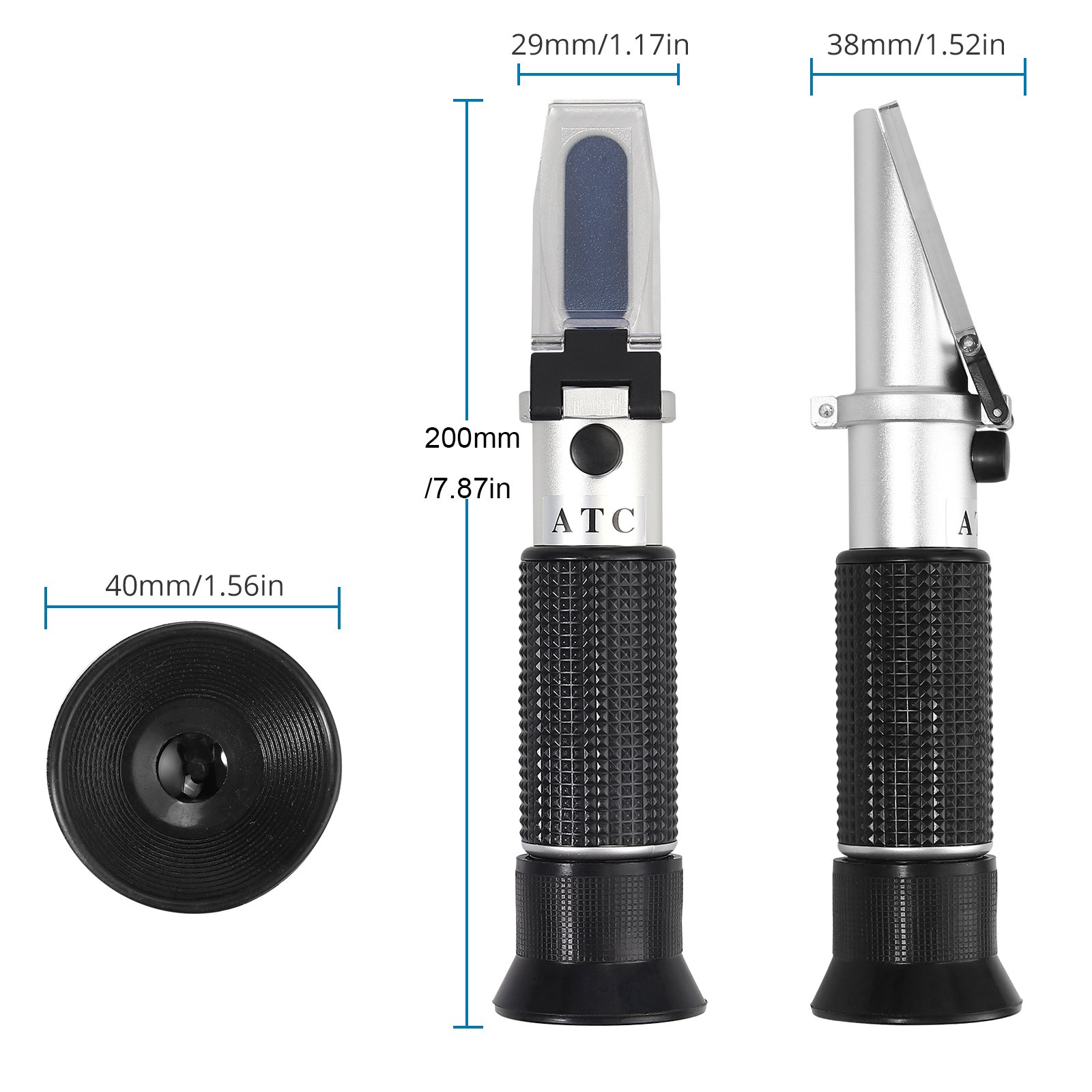 Handheld Salinity Seawater Aquarium Tester ATC Salinity Refractometer Pure Aluminum Styles