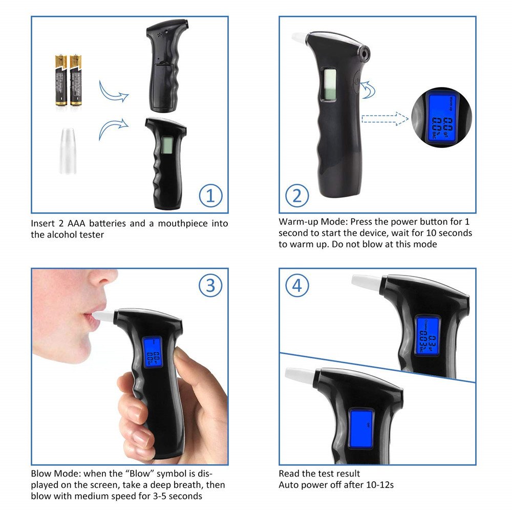 GREENWON Driving safety car accessories personal use alcohol tester digital breathalyzer with blue display