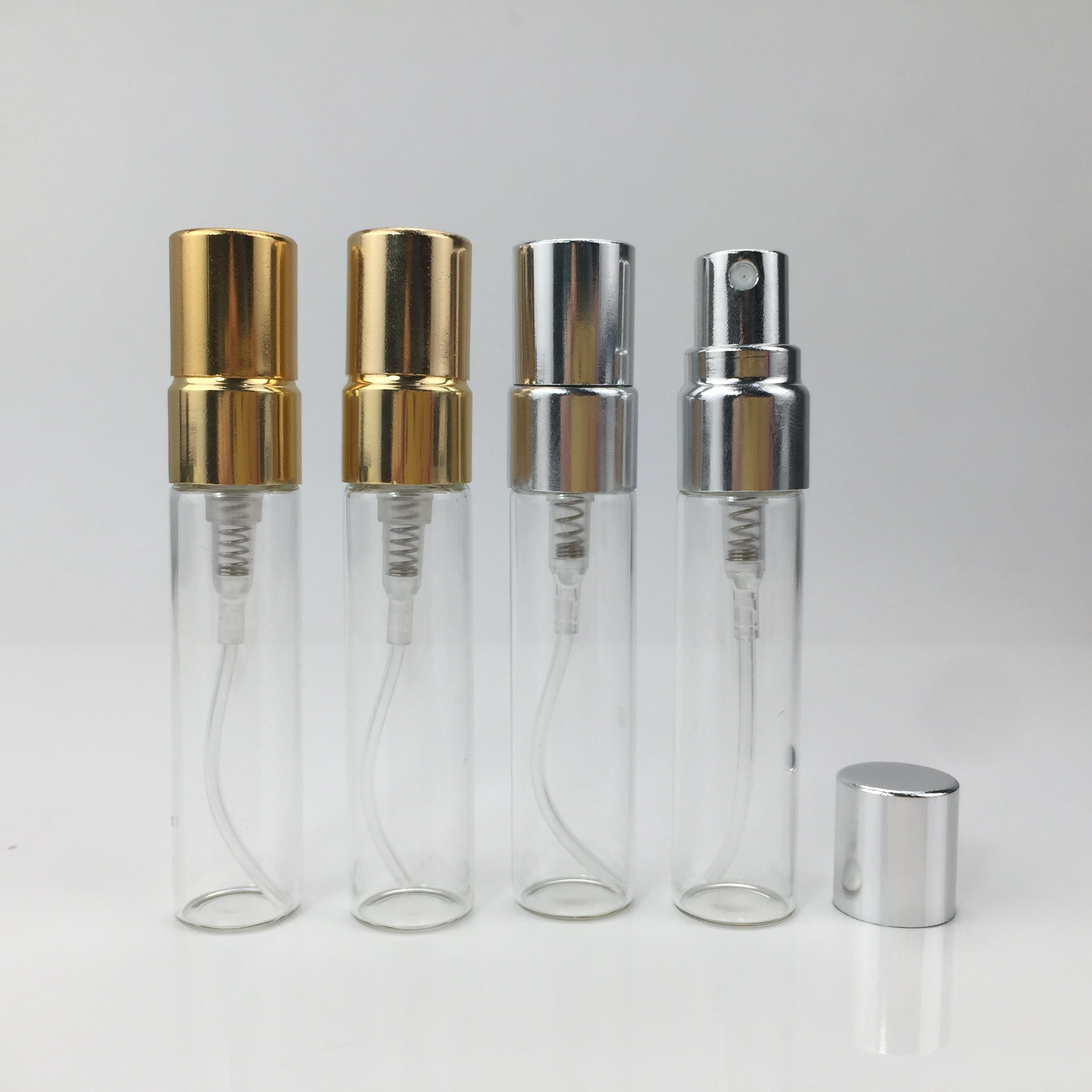 2ml 3ml 5ml Luxury Gold Silver Black Perfume Sample Spray Bottle 10ml Fragrance Cologne Glass Mist Spray Bottle For Parfum