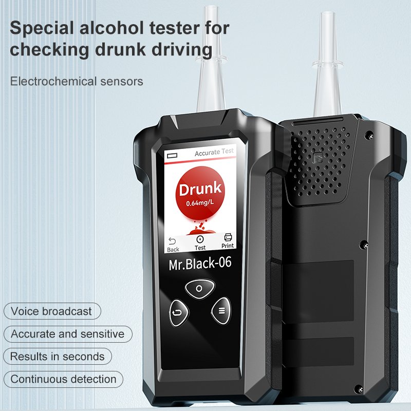 Alcohol Testing Breath Breathalyzer High Quality Home Used For Driver and Party Mr.Black 6