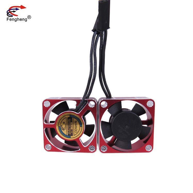 High Speed RC Fan 30mm 5v~8.4v 2~3.36W DC Motor Brushless Red-Black Aluminum Fan 30X30X10mm