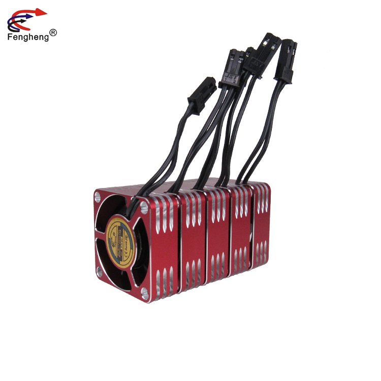 High Speed RC Fan 30mm 5v~8.4v 2~3.36W DC Motor Brushless Red-Black Aluminum Fan 30X30X10mm