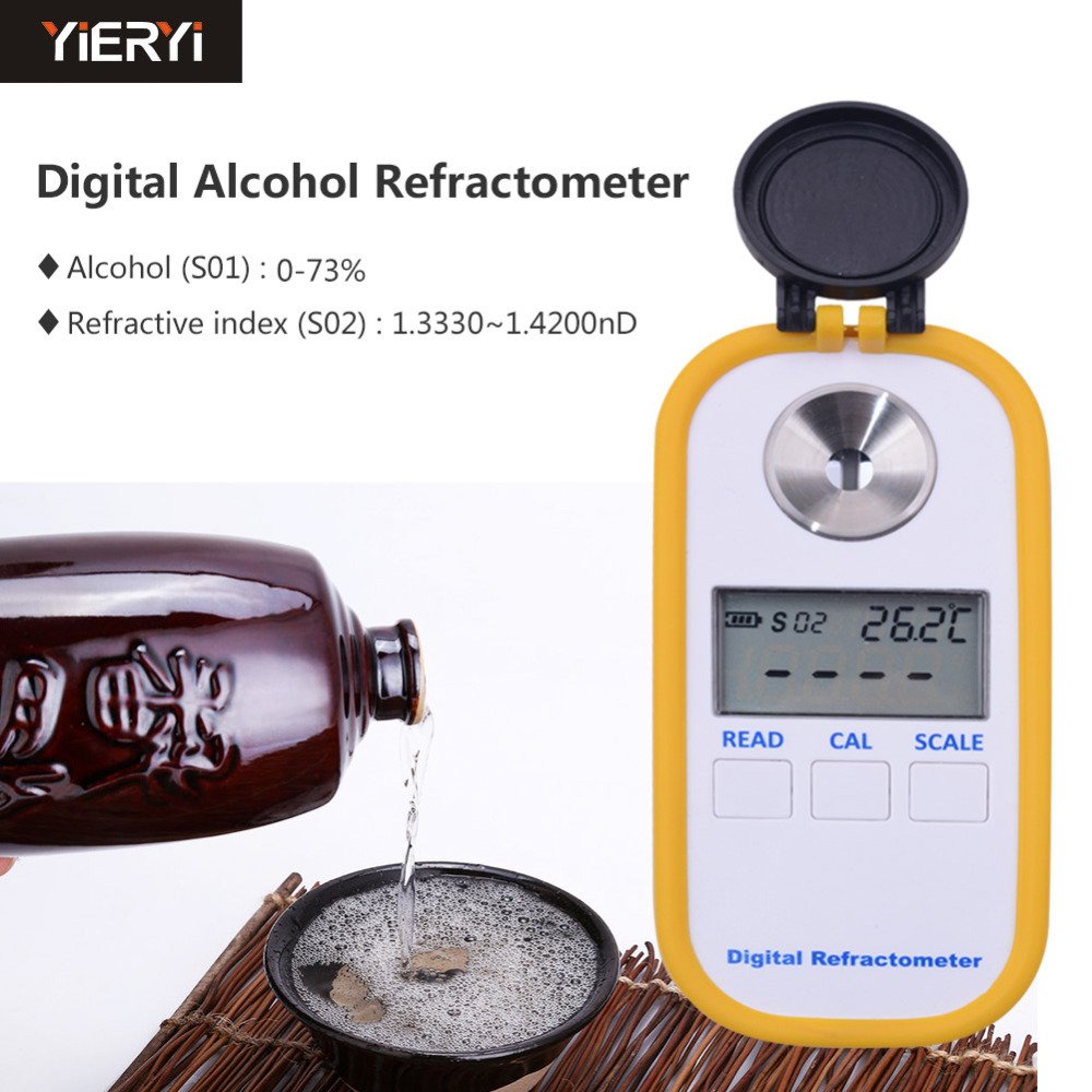 DR403 Alcohol Tester 0-73 Refractive Index 1.3330-1.4200 Beer Auto Replenishment Fast Digital Alcohol Refractometer