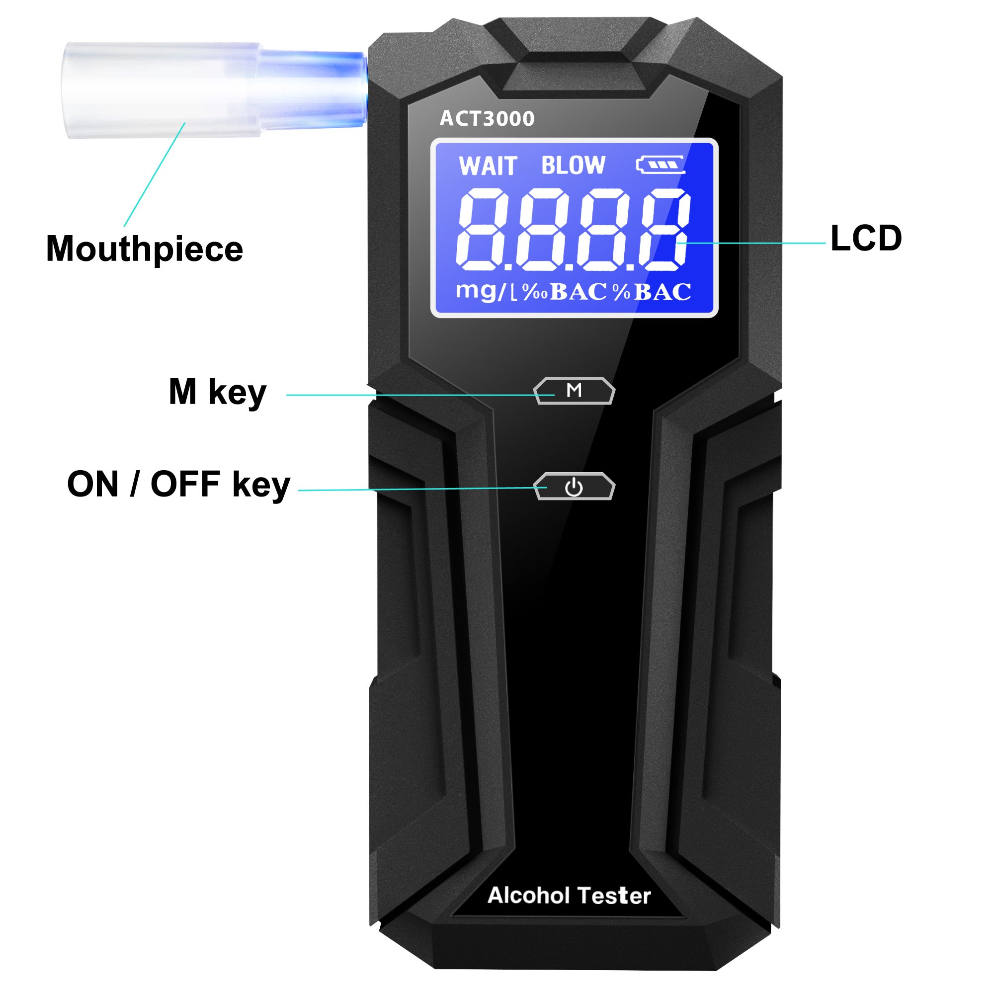 Professional alcohol tester digital breathalyzers factory sale alkomat Japan j--bac alcohol checker