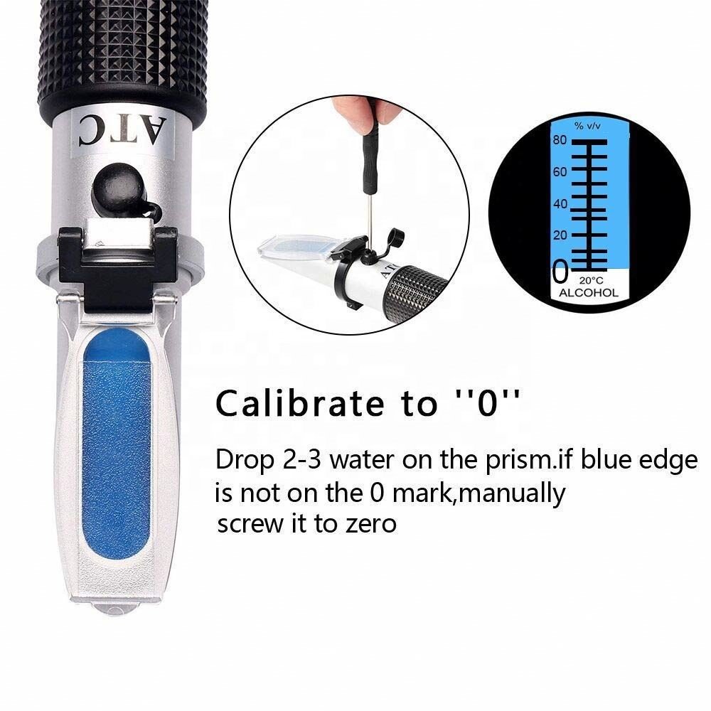 High-Range Alcohol Tester: 0-80% Alcohol Refractometer for Liquor Analysis