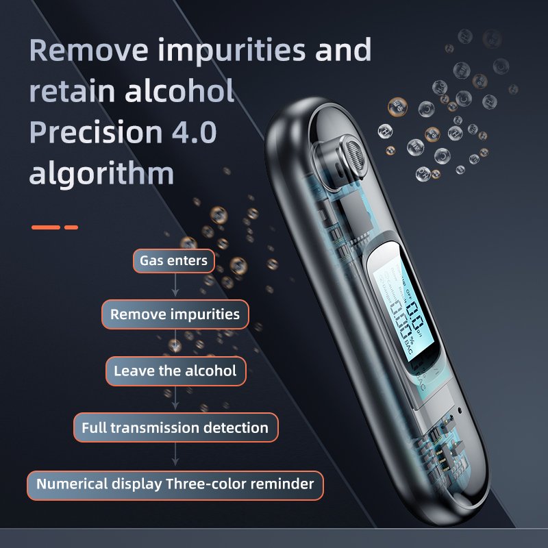 Alcohol tester manufacturer portable Digital Display Rechargeable alcotester breathalyzer alcohol breath tester T01