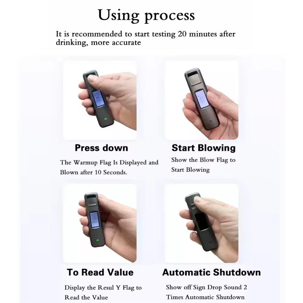 Factory Price Fuel Cell Breathalyzer Handheld Lcd Backlight Digital Alcohol Analyzer Detector Tester Breathalyzer