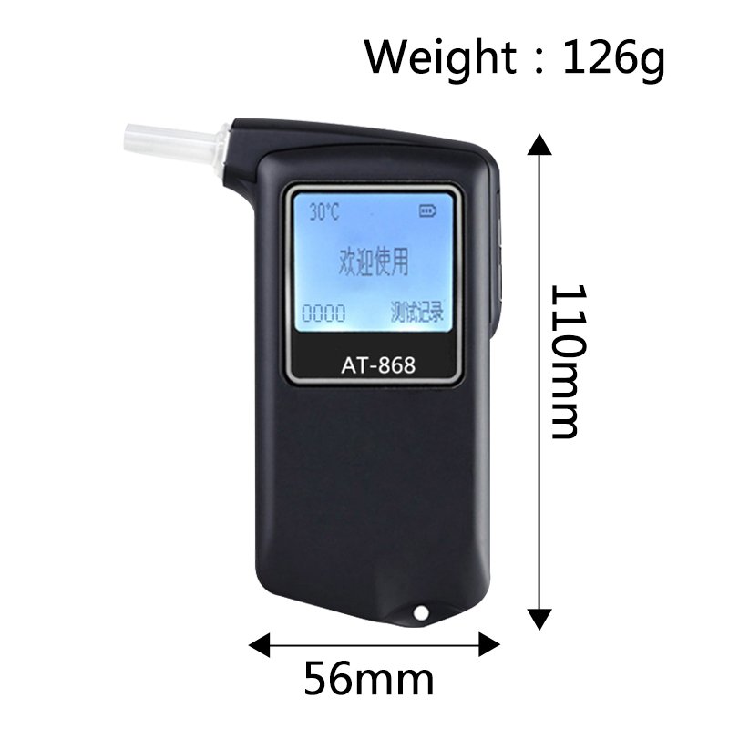 Print function Alcohol breath meter Digital LCD Display Fuel Cell Sensor Breathalyzers Alcohol Tester AT-868FP