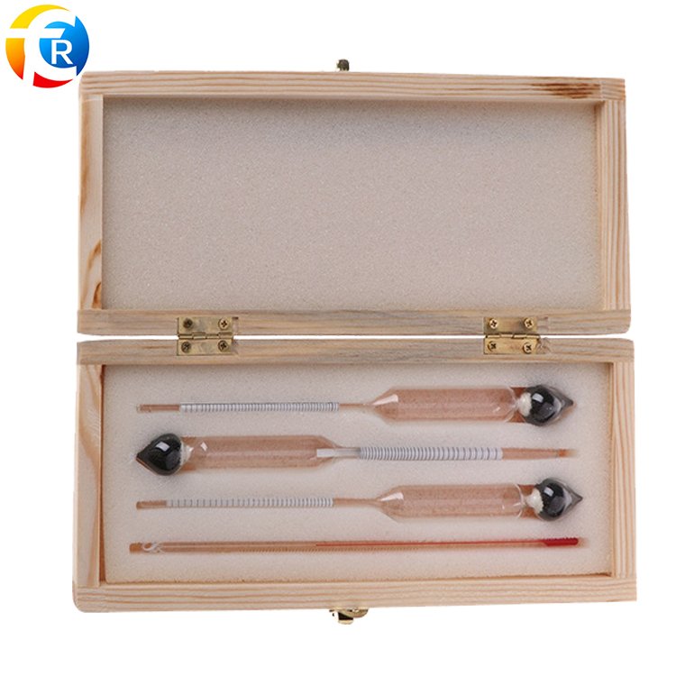 4 PCS Alcohol Concentration Meter Measuring Tool Tester With Thermometer Wine Vodka Whiskey Hydrometer Testeing Bar Set