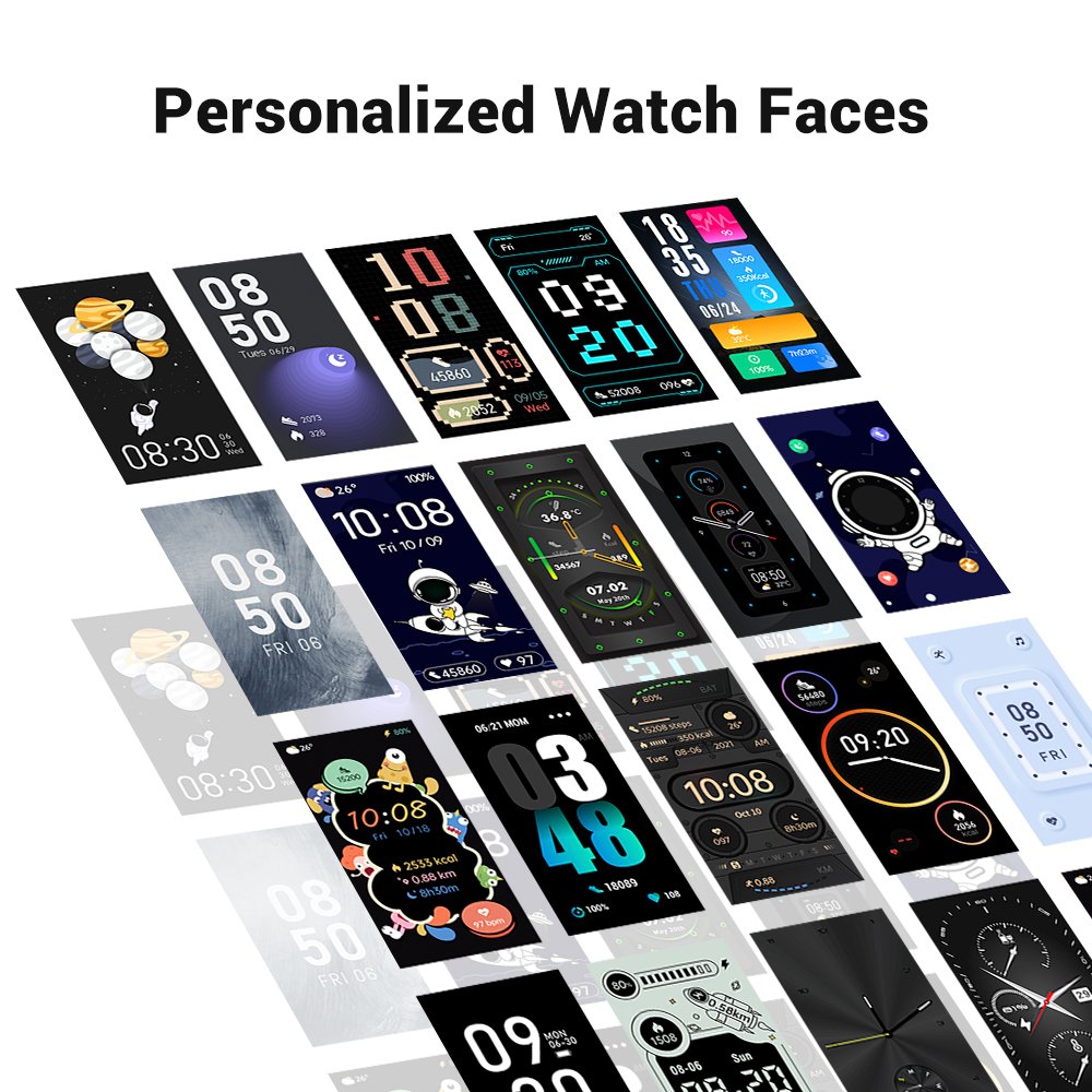 ROCAR M-90 Smartwatch Heart Rate Blood Oxygen Monitor Waterproof Sport Fitness Android Smart Wristband Watches For Teenager