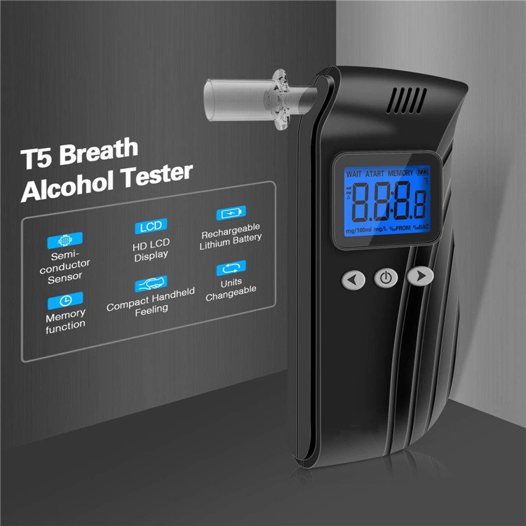 OEM ODM Factory Supply High Precision Digital LCD Portable Alcohol Tester with Semiconductor Sensor Alcohol Breathalyzer