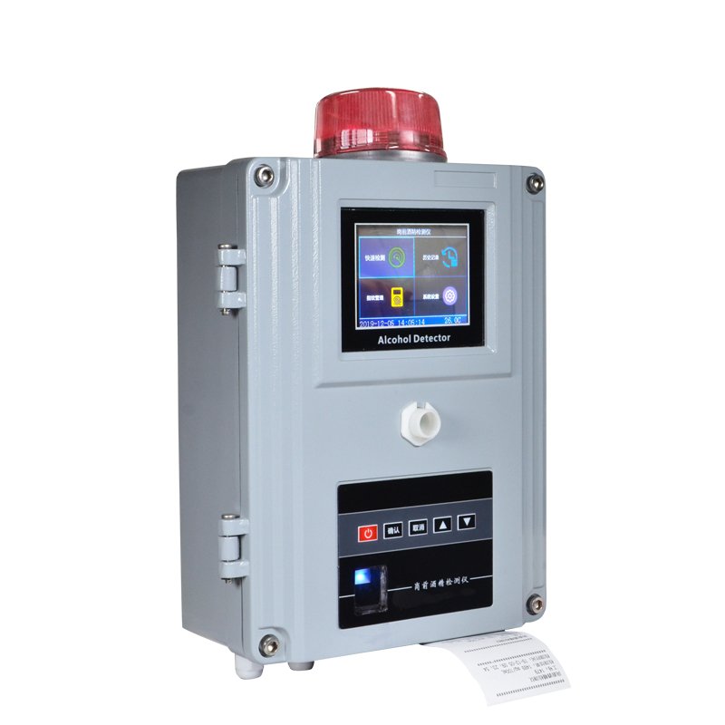 Wall-mounted breathalyzer with printer for enterprise use