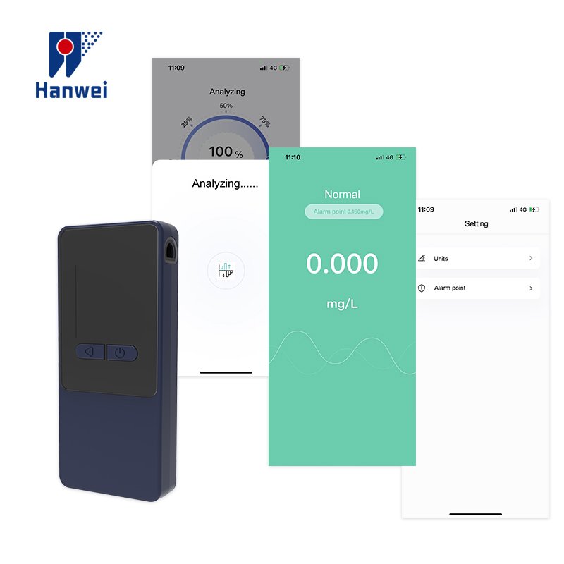 Fuel cell Alkotester breathalyser alcohol detector mobile app AT808