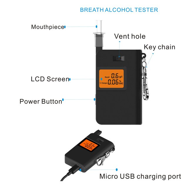 Professional High-accuracy Alcohol tester KC-18 alcohol test breathalyzer car accessories Alcohol Meter