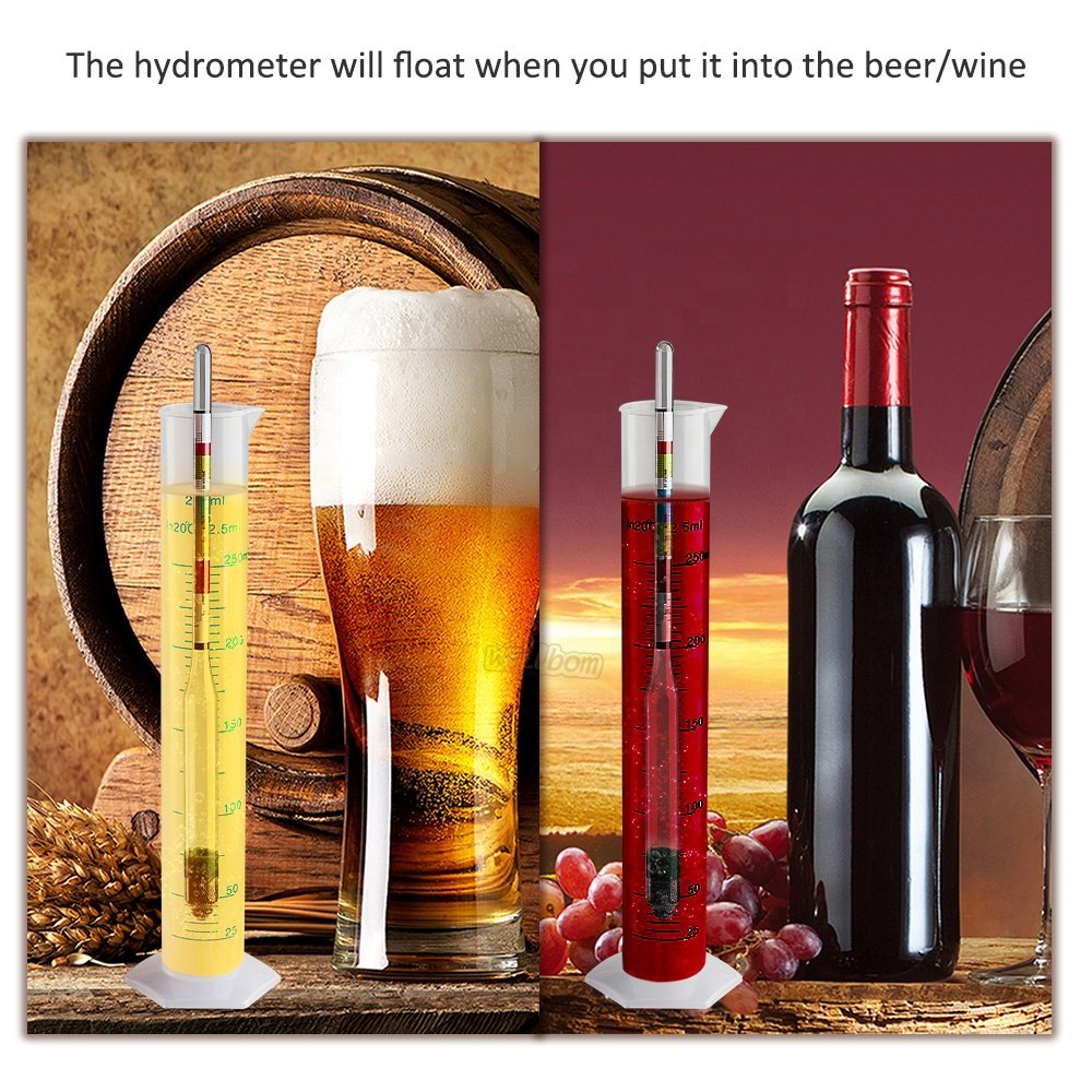 Triple Scale Hydrometer with Thermometer 3 in 1 Brewed Wine Brix Meter Wort Tester Beer Brix Meter For Homemade Beer