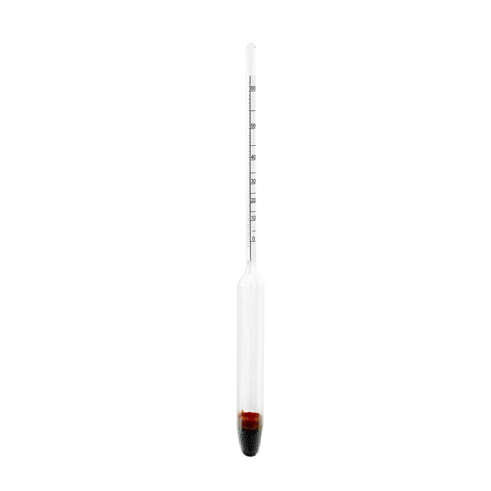 0-60% Alcohol Hydrometer Glass Tester Alcohol Density Meter for Easy Read