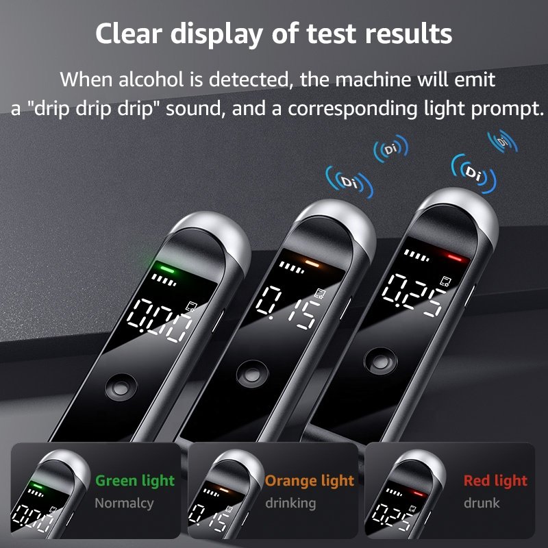 2024 USA Digital Alcohol Detector High Capacity Portable Breath Alcohol Tester Alcoholtester Breathalyzer Mr black 1000